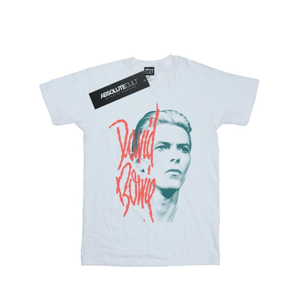 David Bowie Girls Mono Stare Cotton T-Shirt / White
